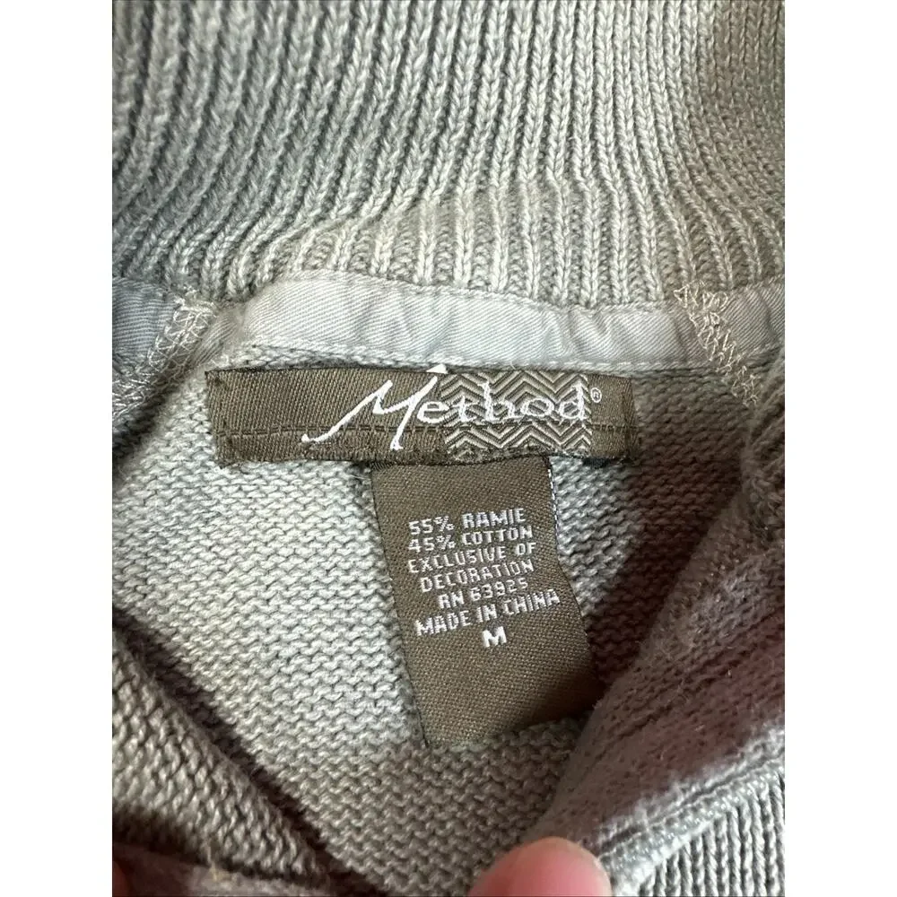 Method Mens Tan Cotton Blend Casual Long Sleeve Pullover Sweater Size M V1 - Picture 4 of 7